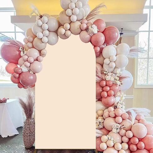 Yellow 7.2FT Stretchable Polyester & Spandex Arch Cover - Backdrop for Wedding, Baby Shower, Garden Decor, Chiara Stand Frame in Kuwait