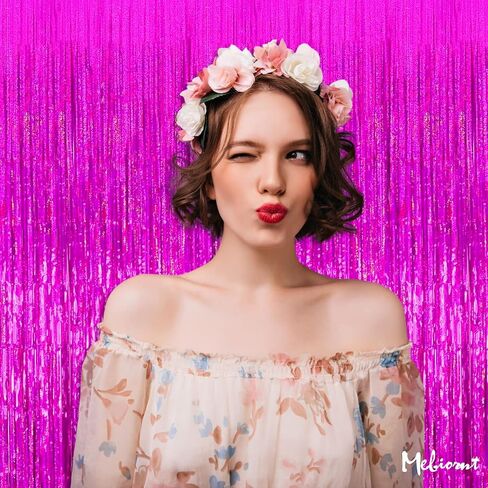 4 Pack New Black Fringe Curtain Backdrop, 3.2Ft x 8.2Ft Sparkle Metallic Tinsel Foil Fringe Streamers Background for Photo Booth Birthday Wedding Baby Shower Party Thanksgiving Christmas Decorations in Kuwait