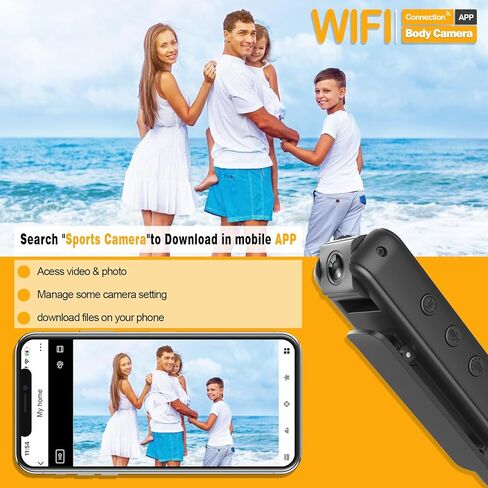 HONGHOO Body Camera with 1080P HD Recording in Motion Detection and Night Vision Function, Built-in 64GB Card Wearable Camera, 6 HR Battery,Body Cam for Home, Outdoor, Law Enforcement, Work Records in Kuwait