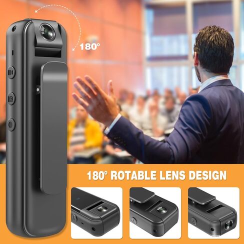 HONGHOO Body Camera with 1080P HD Recording in Motion Detection and Night Vision Function, Built-in 64GB Card Wearable Camera, 6 HR Battery,Body Cam for Home, Outdoor, Law Enforcement, Work Records in Kuwait