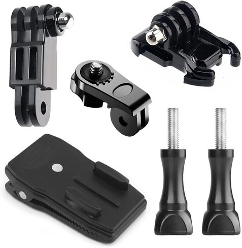حامل مشبك سريع لحزام حقيبة الظهر، مشبك تثبيت على الظهر يدور 360 درجة متوافق مع Gopro Hero 11/10/9/8/7/6/5 أسود، سيشن، فيوجن، Xiaomi Yi، DJI Osmo Action ومعظم كاميرات الحركة in Kuwait