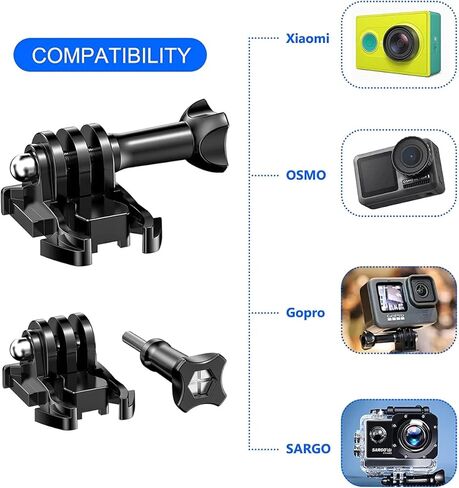 حامل مشبك سريع لحزام حقيبة الظهر، مشبك تثبيت على الظهر يدور 360 درجة متوافق مع Gopro Hero 11/10/9/8/7/6/5 أسود، سيشن، فيوجن، Xiaomi Yi، DJI Osmo Action ومعظم كاميرات الحركة in Kuwait