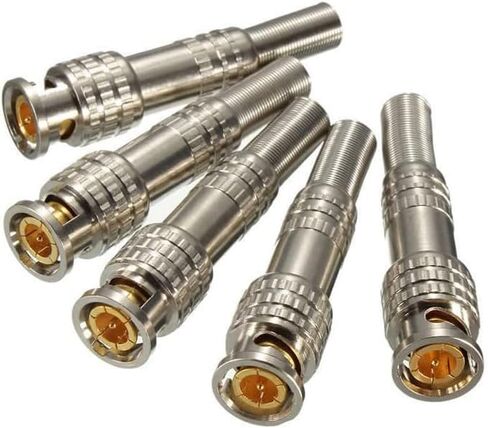 V-Fiabilidad 12 حزمة BNC ذكر موصلات محورية، BNC لحام RG59 RG6 محطة محورية مطلية بالذهب برغي على محول نحاسي لكابلات فيديو كاميرا مراقبة أمان المنزل CCTV in Kuwait