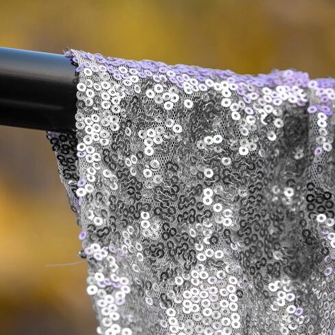 JYFLZQ Silver Sequin Backdrop Curtains 2ft x 8ft 2 Panel Glitter Photo Booth Backdrops Sparkly Photography Background Drapes for Parties Wedding Bridal Showers in Saudi Arabia