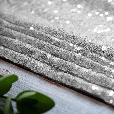 JYFLZQ Silver Sequin Backdrop Curtains 2ft x 8ft 2 Panel Glitter Photo Booth Backdrops Sparkly Photography Background Drapes for Parties Wedding Bridal Showers in Saudi Arabia