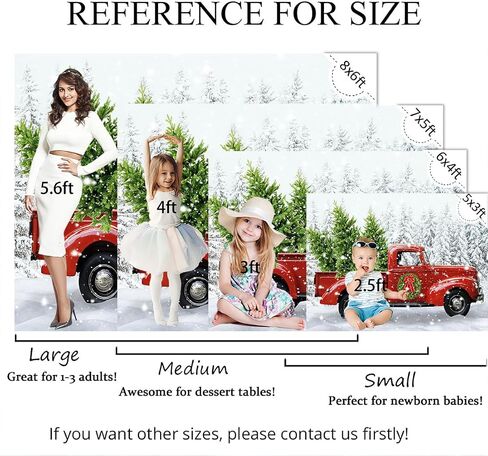 Avezano Christmas Red Truck Backdrop Snowy Pine Tree Xmas Home Decorations Merry Christmas Party Background Winter Holiday Family Kids Portrait Photobooth Supplies (8x6ft) in Saudi Arabia