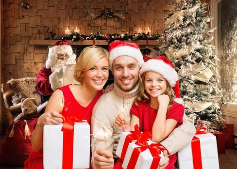 SJOLOON Christmas Backdrop Fireplace Santa Claus Christmas Tree for Christmas Theme Party Decoration Banner Photoshoot Studio Props 11730 (8x6FT) in Saudi Arabia