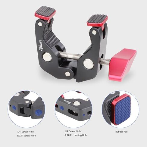Leftfoto Universal Super Clamp,Crab Shaped Camera Clamp,All-Metal Pliers Clip w/1/4'' and 3/8'' Thread for Tripod Legs/Bicycles/Table/LCD Field Monitors/Microphones/Gopro Sports Camera in Saudi Arabia