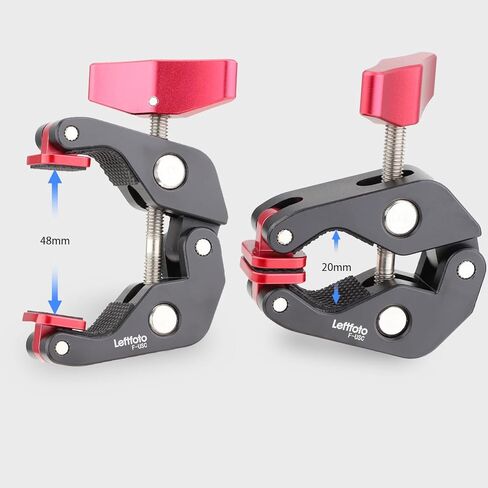 Leftfoto Universal Super Clamp,Crab Shaped Camera Clamp,All-Metal Pliers Clip w/1/4'' and 3/8'' Thread for Tripod Legs/Bicycles/Table/LCD Field Monitors/Microphones/Gopro Sports Camera in Saudi Arabia