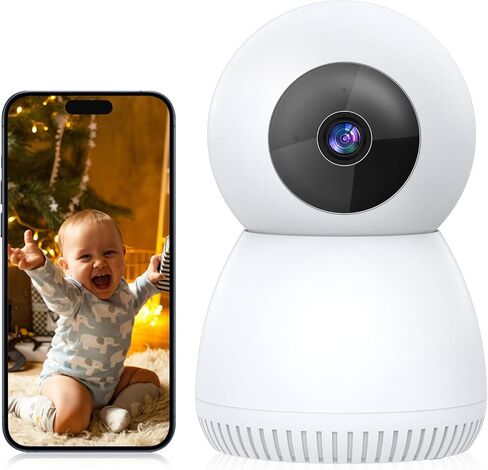 WESECUU Home Security Camera, 360 Pan/Tilt Indoor Security Camera with Motion Detection Tracking, 1080P Pet Dog Camera with Phone App, Baby Monitor with Camera and Audio Two Way Audio in Kuwait
