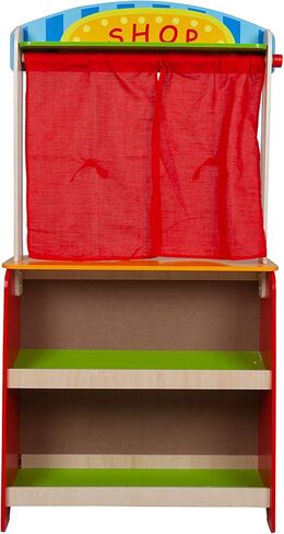 مسرح وورشة عمل الدمى الخشبية 2 في 1 من تويستر | مجموعة لعب فاخرة للأطفال الصغار توفر ساعات من اللعب التظاهري | حامل عصير الليمون الخشبي بقاعدة متينة وسبورة | إضافة لا غنى عنها إلى غرفة اللعب الخاصة بك in Kuwait