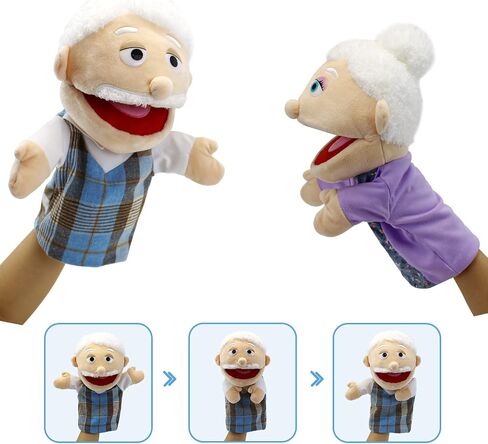 Family Hand Puppets,Puppets for Kids Role Paly Family Members 13.4 INCH Multi-Ethnic Puppets Plush Soft Hand Puppets Family Puppets Story Toys, Puppets for Girls Boys Finger Puppets Puppet Set Gifts in Kuwait