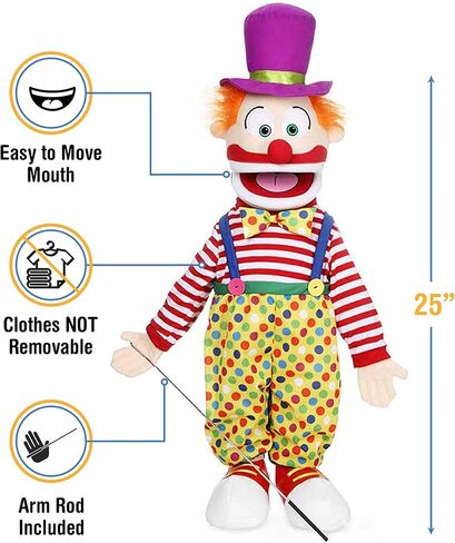 25" Clown w/Hat, Full Body, Ventriloquist Style Puppet in Saudi Arabia