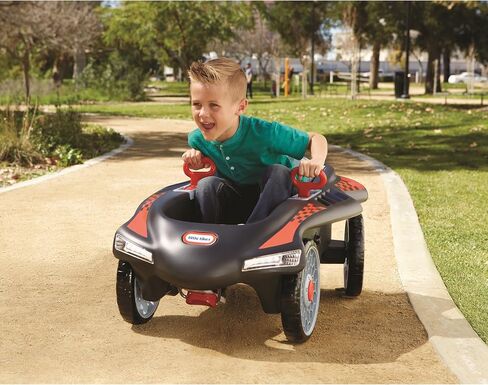 Little Tikes Jett Car Racer Black, Ride On Car with Adjustable Seat Back, Dual Handle Rear Wheel Steering, Racing Control, Kid Powered Fun, Great Gift for Kids, Toys for Girls Boys Ages 3-10 Years in Saudi Arabia