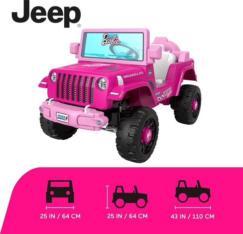 Bundle of Power Wheels Hot Wheels Jeep Wrangler Toddler Ride-On Toy with Driving Sounds + Power Wheels 6-Volt Red Rechargeable Replacement Battery for Fisher-Price Ride-On Preschool & Toddler Toy, Red in Saudi Arabia