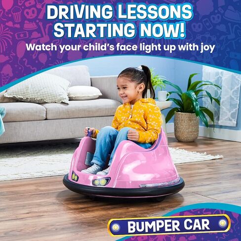سيارة ممتص الصدمات Flybar FunPark 6V للأطفال الصغار، سيارة ممتصة للصدمات للأطفال، سيارة كهربائية للأطفال الصغار، سيارة ممتصة للصدمات للأطفال، للأعمار من 1.5 إلى 4 سنوات، أضواء LED، تدور 360 درجة، تدعم ما يصل إلى 66 رطلاً (بدون جهاز تحكم عن بعد) in Kuwait