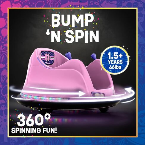 سيارة ممتص الصدمات Flybar FunPark 6V للأطفال الصغار، سيارة ممتصة للصدمات للأطفال، سيارة كهربائية للأطفال الصغار، سيارة ممتصة للصدمات للأطفال، للأعمار من 1.5 إلى 4 سنوات، أضواء LED، تدور 360 درجة، تدعم ما يصل إلى 66 رطلاً (بدون جهاز تحكم عن بعد) in Kuwait
