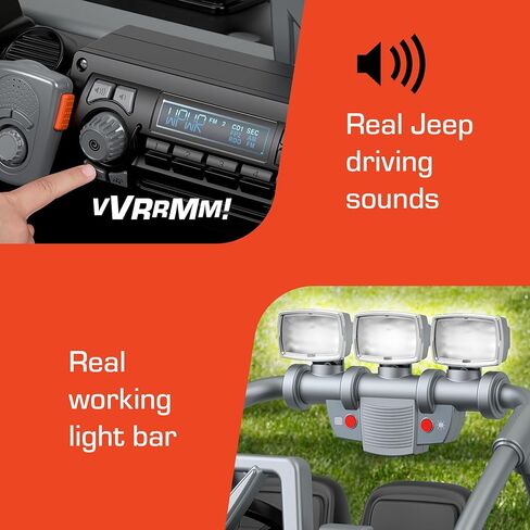 سيارة جيب رانجلر ويليز باور ويلز تعمل بالبطارية مع أصوات وأضواء للأطفال في مرحلة ما قبل المدرسة من عمر 3 سنوات فما فوق، باللون الأسود in Kuwait