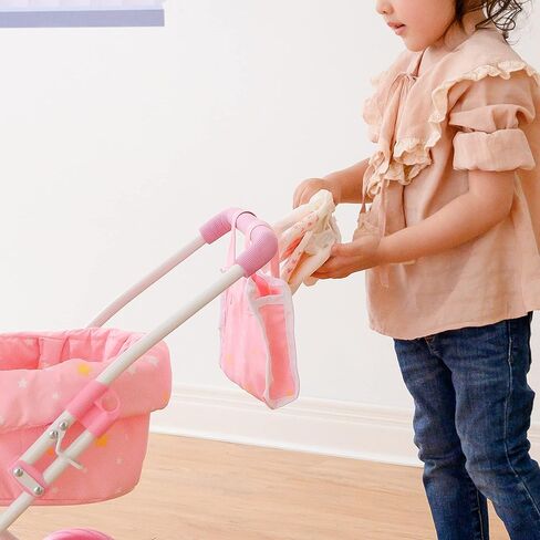 Olivia’s Little World - Baby Doll Bassinet Stroller, Baby Doll Pram Stroller Buggy for 3 Year Old Girls Toddlers, 2 in 1 Deluxe Doll Stroller for up to 16" Dolls, Toy Baby Stroller - Iridescent Color in Saudi Arabia