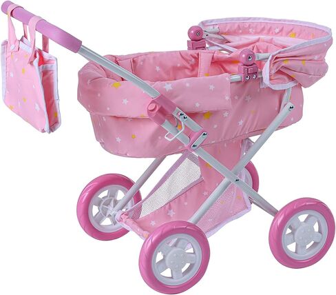 Olivia’s Little World - Baby Doll Bassinet Stroller, Baby Doll Pram Stroller Buggy for 3 Year Old Girls Toddlers, 2 in 1 Deluxe Doll Stroller for up to 16" Dolls, Toy Baby Stroller - Iridescent Color in Saudi Arabia