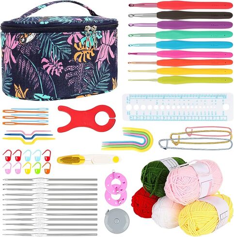 Aeelike Crochet Kit for Beginners- Ideal DIY Craft Gift for Women, Pink in Kuwait