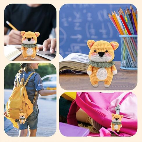 YYU مجموعة الكروشيه للمبتدئين، مجموعة حيوانات لطيفة كاملة من الكروشيه للمبتدئين، مع دروس فيديو خطوة بخطوة، مجموعات كروشيه للبالغين، مستلزمات الحياكة DIY in Kuwait