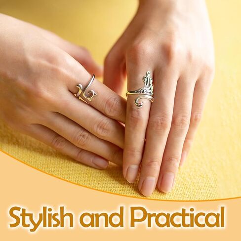 eactel 6 حزمة حلقة الكروشيه قابل للتعديل لدليل الغزل الإصبع، الطاووس القط خمر الحياكة حلقات الكروشيه للتوتر، الكروشيه حلقة التوتر غزل الإصبع in Kuwait