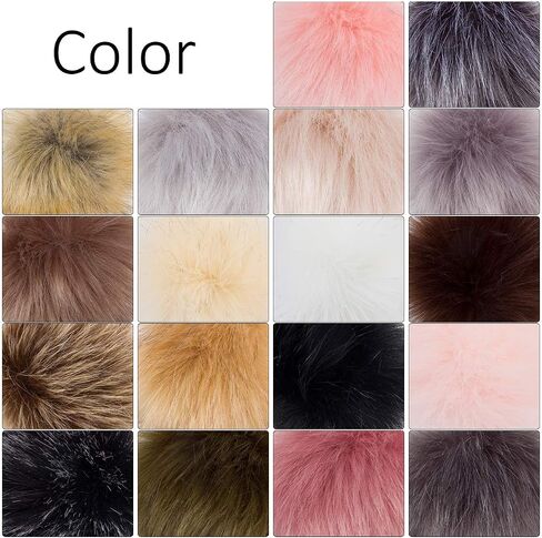 4.5" Fluffy Faux Fur Pom Poms for Hat Knitting & Crochet Accessories, 20Pcs in Kuwait