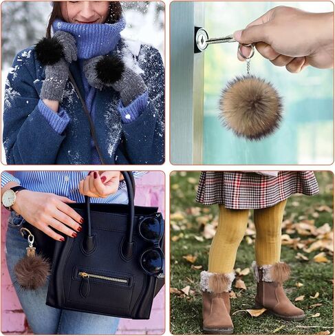 4.5" Fluffy Faux Fur Pom Poms for Hat Knitting & Crochet Accessories, 20Pcs in Kuwait
