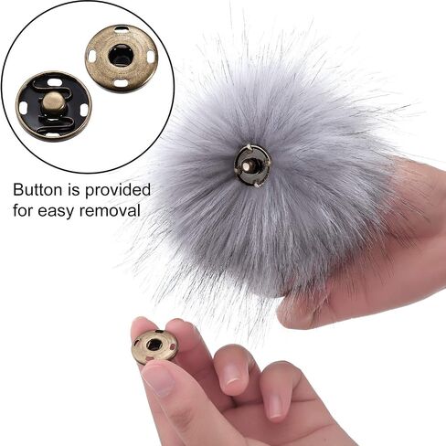 Boao Faux Fur Fluffy Pompom Ball for hat with Removable Press Button for Knitting Hat Shoes Scarves Bag (Color A, 8 Pieces) in Saudi Arabia