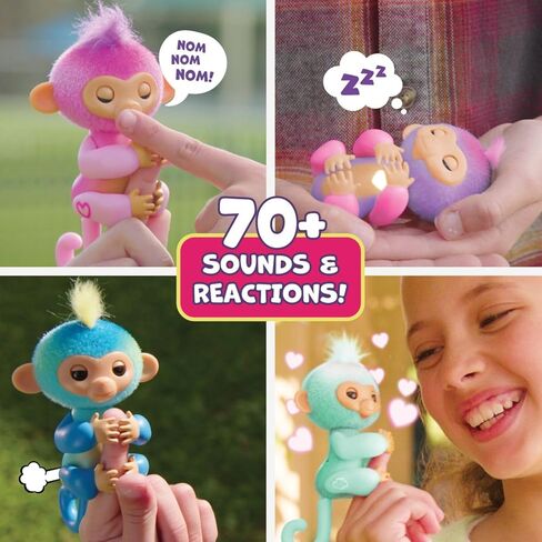 قرد صغير تفاعلي جديد من Fingerlings 2023 يتفاعل مع اللمس - أكثر من 70 صوتًا ورد فعل - تشارلي (أرجواني) in Kuwait