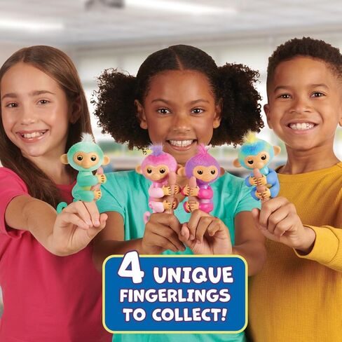 قرد صغير تفاعلي جديد من Fingerlings 2023 يتفاعل مع اللمس - أكثر من 70 صوتًا ورد فعل - تشارلي (أرجواني) in Kuwait