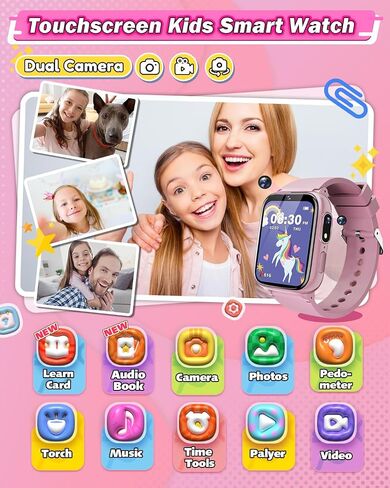 Kids Watch for Boys Toys Age 6-8, HD Touchscreen Dual Cameras Smart Watch for Kids Boys Ages 5-7, Kids Toys with 26 Games Learn Card Audio Story for 6 7 8 9 10 Year Old Boys Birthday Gifts in Kuwait