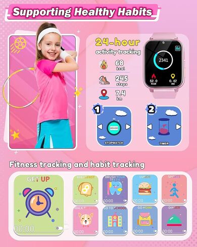Kids Watch for Boys Toys Age 6-8, HD Touchscreen Dual Cameras Smart Watch for Kids Boys Ages 5-7, Kids Toys with 26 Games Learn Card Audio Story for 6 7 8 9 10 Year Old Boys Birthday Gifts in Kuwait