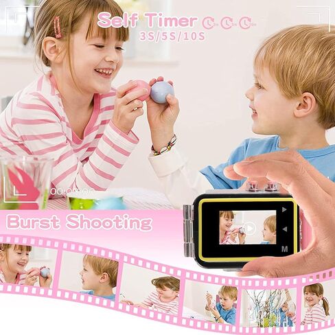 Kids Waterproof Camera Underwater Camera Toys for Girls Boys Age 3-8, 1080P Toddler Video Camera Gift - Children Portable Sports Camcorder for Outdoor Riding Skating Jumping with 32GB SD Card in Kuwait
