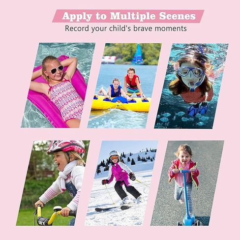 Kids Waterproof Camera Underwater Camera Toys for Girls Boys Age 3-8, 1080P Toddler Video Camera Gift - Children Portable Sports Camcorder for Outdoor Riding Skating Jumping with 32GB SD Card in Kuwait