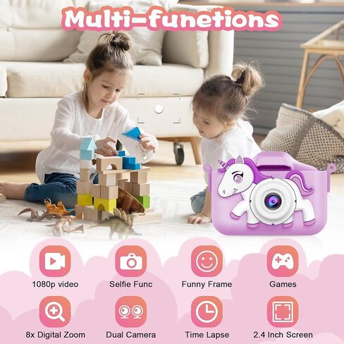 Kids Camera Gifts Toys for Age 3-8 Girls,Digital Video Camera for Kids, Christmas Birthday Gift for 3 4 5 6 7 8 9 Year Old Girls Boys with 32GB SD Card in Kuwait