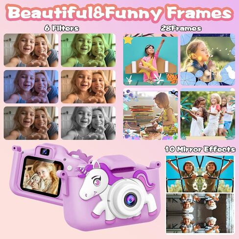 Kids Camera Gifts Toys for Age 3-8 Girls,Digital Video Camera for Kids, Christmas Birthday Gift for 3 4 5 6 7 8 9 Year Old Girls Boys with 32GB SD Card in Kuwait