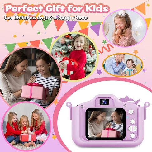 Kids Camera Gifts Toys for Age 3-8 Girls,Digital Video Camera for Kids, Christmas Birthday Gift for 3 4 5 6 7 8 9 Year Old Girls Boys with 32GB SD Card in Kuwait