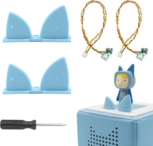 قطعتان من كابلات استبدال أزرار الأذن من GLASSVIO مع مفك براغي لأزرار التحكم في مستوى الصوت Toniebox، ملحقات إصلاح كابل الأذن البديل المتوافق مع أزرار الأذن Toniebox in Kuwait