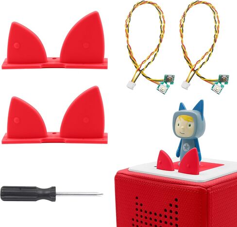 قطعتان من كابلات استبدال أزرار الأذن من GLASSVIO مع مفك براغي لأزرار التحكم في مستوى الصوت Toniebox، ملحقات إصلاح كابل الأذن البديل المتوافق مع أزرار الأذن Toniebox in Kuwait