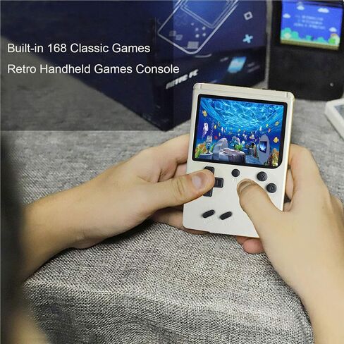 JAFATOY Retro Handheld Games Console for Kids/Adults, 168 Classic Games 8 Bit Games 3 inch Screen Video Games with AV Cable Play on TV (Yellow) in Saudi Arabia
