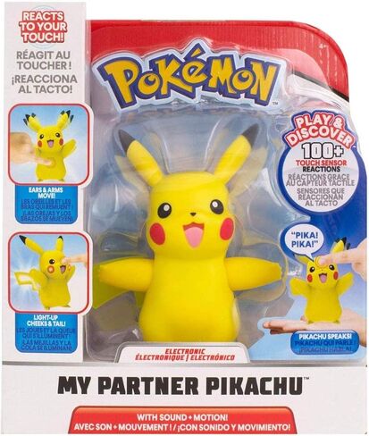 Pokémon Electronic & Interactive My Partner Eevee - يتفاعل مع اللمس والصوت، أكثر من 50 تفاعلًا مختلفًا مع الحركة والصوت - الرقص والحركات والتحدث - يجب أن أمسك الجميع، بني in Kuwait