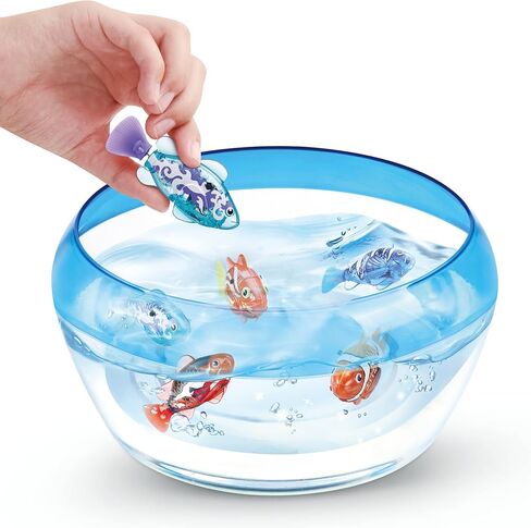 سمكة السباحة الروبوتية Robo Alive Robo Fish (أزرق مخضر + برتقالي) من ZURU يتم تنشيطها بالماء، يتغير لونها، وتأتي مع بطاريات، حصريًا من Amazon (عبوة من قطعتين) السلسلة 3 in Kuwait