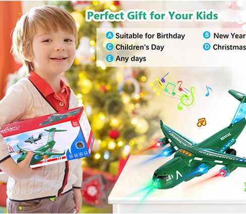 ele ELEOPTION Airplane Toy with Infrared Remote Control Plane Toys Helicopter with Lights and Music for 3 4 5 6 7 8 Year Old Boys Girls Gift White in Saudi Arabia