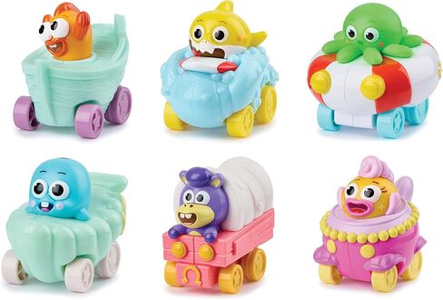 بينك فونج بيبي شارك بيبي شارك بيج شو! مجموعة سيارات البحر من سبيدي - 6 قطع in Kuwait