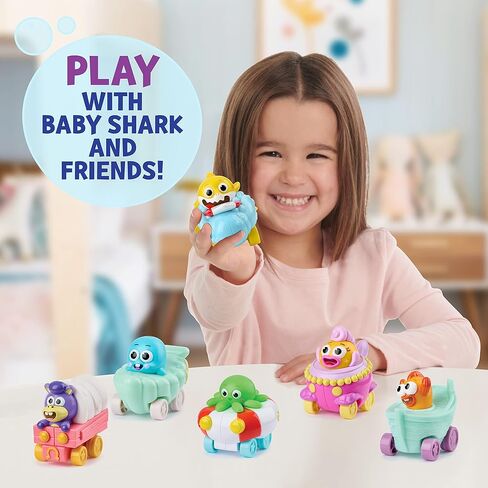 بينك فونج بيبي شارك بيبي شارك بيج شو! مجموعة سيارات البحر من سبيدي - 6 قطع in Kuwait
