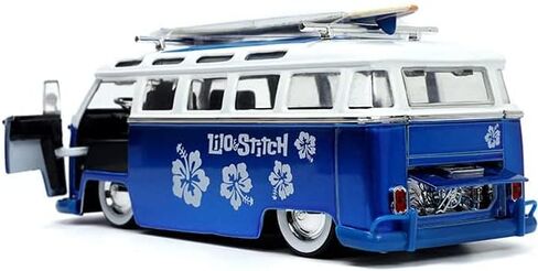 جادا تويز سيارة ليلو اند ستيتش من ديزني فولكس فاجن تي 1 بمقياس 1:24 مع مجسم ستيتش، العاب للاطفال والكبار، ازرق in Kuwait