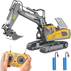 لعبة شاحنة تفريغ RC من PREPOP للأطفال، ألعاب بناء تعمل بالتحكم عن بعد مع سرير معدني وإضاءة/موسيقى، أفكار هدايا عيد ميلاد للأولاد من سن 6 7 8 9 10 سنوات فما فوق