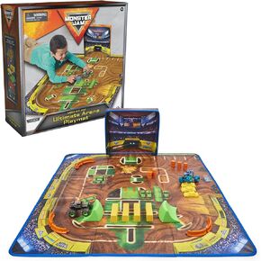 Monster Jam, Ultimate Arena Playmat with 2 Exclusive Die-Cast Monster Trucks, Megalodon and Grave Digger, 20 Accessories, Kids Toys for Boys and Girls Ages 3 and up (Amazon Exclusive)